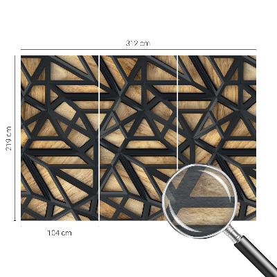 Wallpaper mural for living room with a geometric connection design