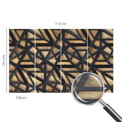 Wallpaper mural for living room with a geometric connection design