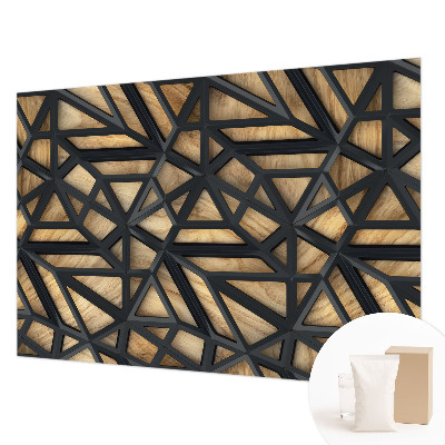 Wallpaper mural for living room with a geometric connection design