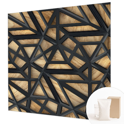 Wallpaper mural for living room with a geometric connection design