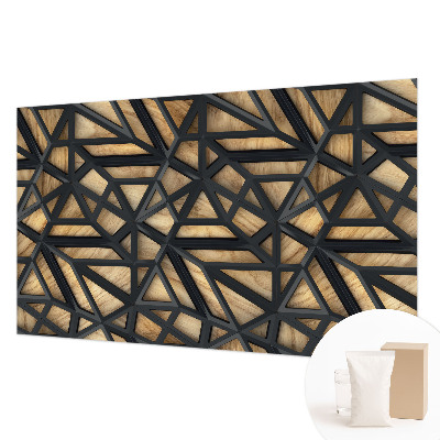 Wallpaper mural for living room with a geometric connection design