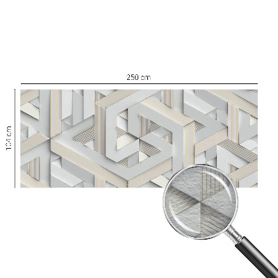 Large wall mural with an illusory forms design