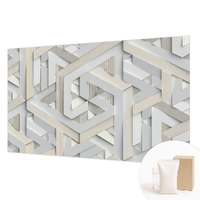 Large wall mural with an illusory forms design