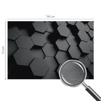 Bedroom wall mural wallpaper with a 3D hexagon pattern