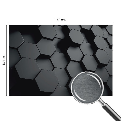 Bedroom wall mural wallpaper with a 3D hexagon pattern