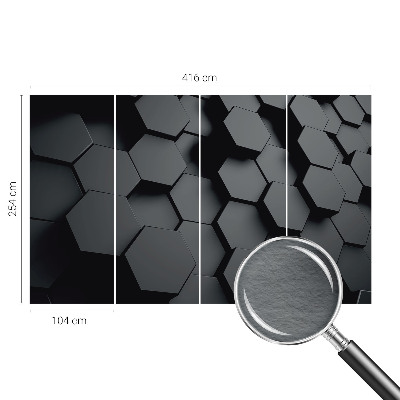 Bedroom wall mural wallpaper with a 3D hexagon pattern