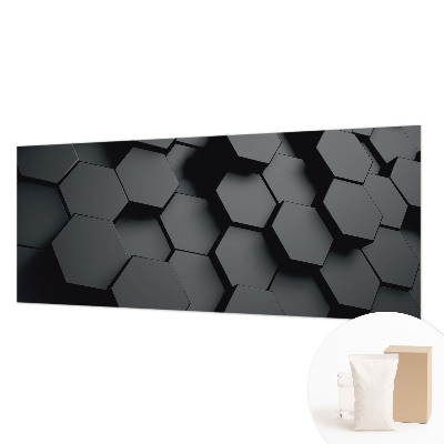 Bedroom wall mural wallpaper with a 3D hexagon pattern