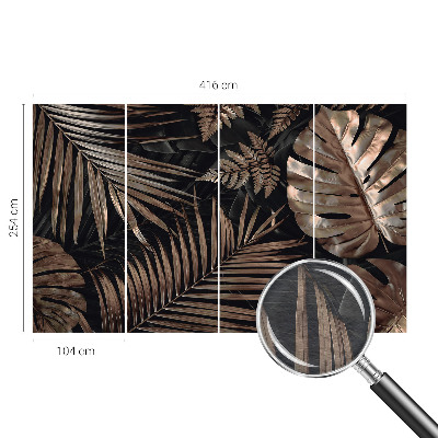 Large wallpaper mural with an exotic leaves design
