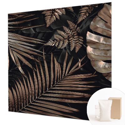 Large wallpaper mural with an exotic leaves design