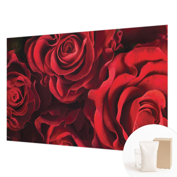 Custom size wall mural with a red roses design