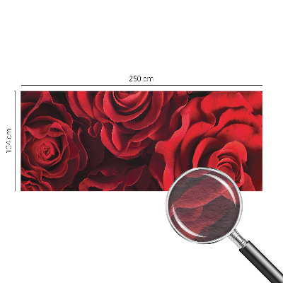 Custom size wall mural with a red roses design