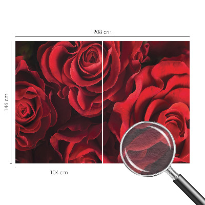 Custom size wall mural with a red roses design