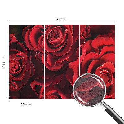 Custom size wall mural with a red roses design