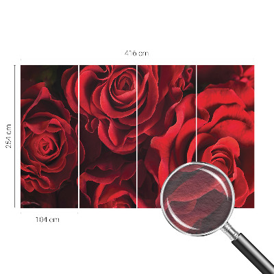 Custom size wall mural with a red roses design