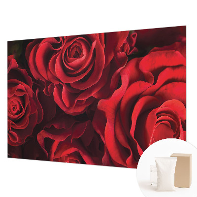 Custom size wall mural with a red roses design