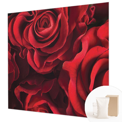 Custom size wall mural with a red roses design