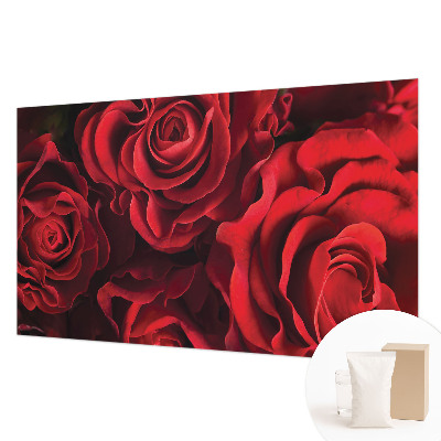 Custom size wall mural with a red roses design