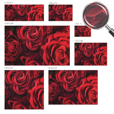 Custom size wall mural with a red roses design