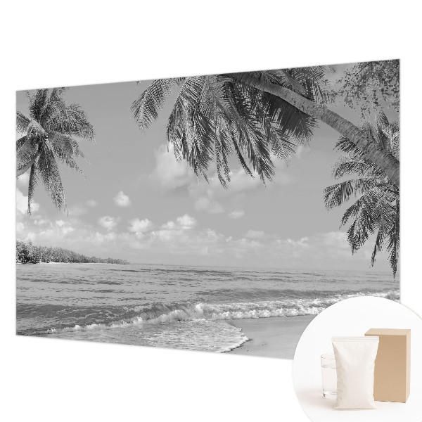 Modern wall mural for bedroom with a tropical paradise design