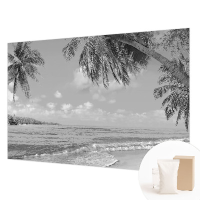 Modern wall mural for bedroom with a tropical paradise design