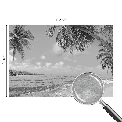 Modern wall mural for bedroom with a tropical paradise design