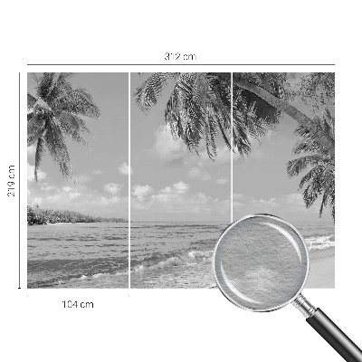 Modern wall mural for bedroom with a tropical paradise design