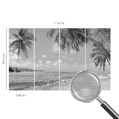 Modern wall mural for bedroom with a tropical paradise design
