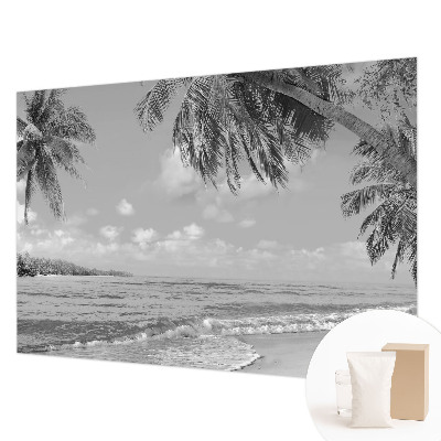 Modern wall mural for bedroom with a tropical paradise design