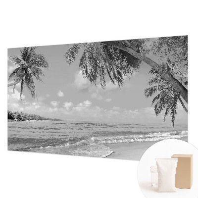 Modern wall mural for bedroom with a tropical paradise design