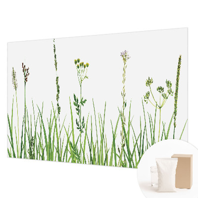 Modern wall mural for living room with a subtle floral motif