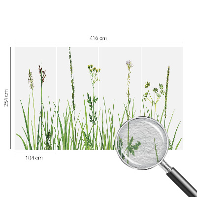 Modern wall mural for living room with a subtle floral motif