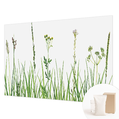 Modern wall mural for living room with a subtle floral motif