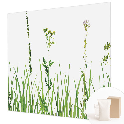 Modern wall mural for living room with a subtle floral motif