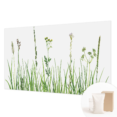 Modern wall mural for living room with a subtle floral motif