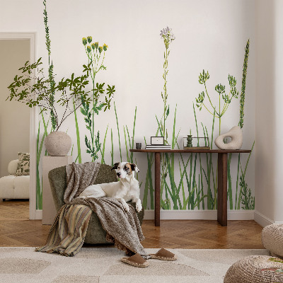 Modern wall mural for living room Subtle flora