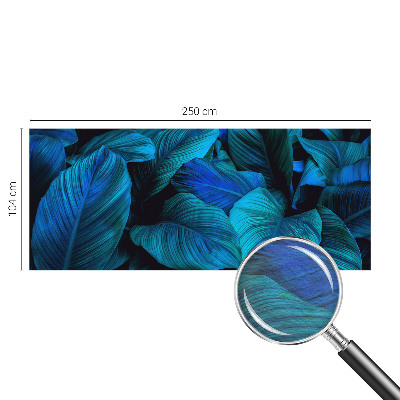 High quality photo wallpaper with a blue leaves pattern
