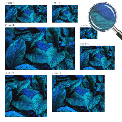 High quality photo wallpaper with a blue leaves pattern