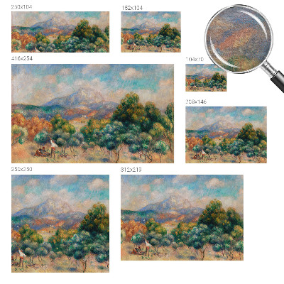 Decorative wall mural for living room featuring a mountain landscape