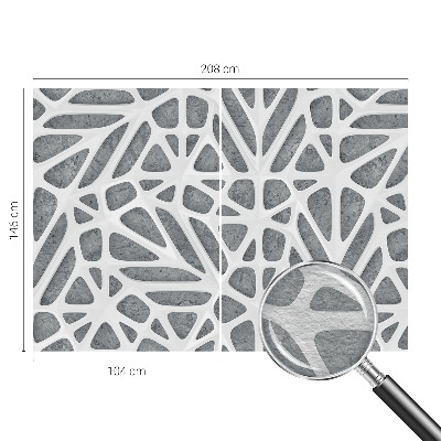 Non-woven wall mural with a geometric network design