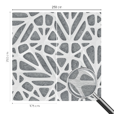 Non-woven wall mural with a geometric network design