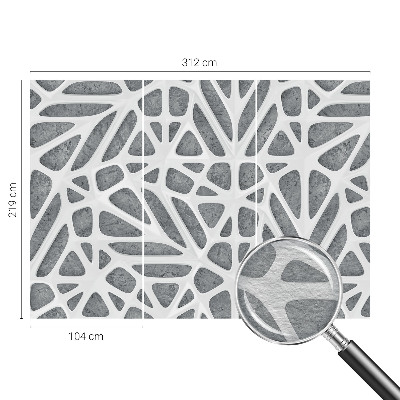 Non-woven wall mural with a geometric network design