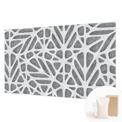Non-woven wall mural with a geometric network design