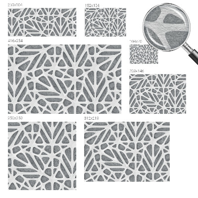 Non-woven wall mural with a geometric network design