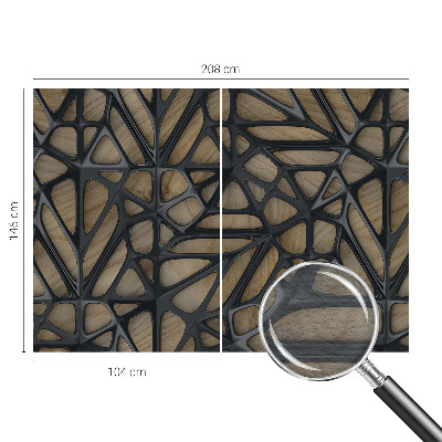 Photo wallpaper with a wooden lattice pattern