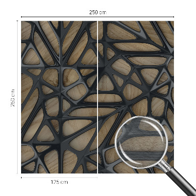 Photo wallpaper with a wooden lattice pattern