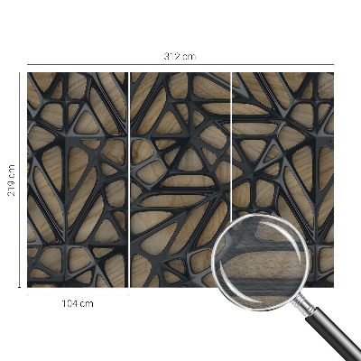Photo wallpaper with a wooden lattice pattern