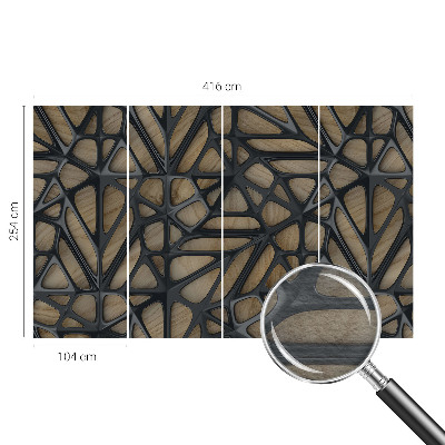 Photo wallpaper with a wooden lattice pattern
