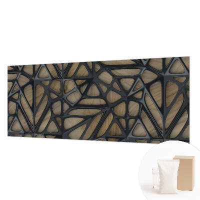 Photo wallpaper with a wooden lattice pattern