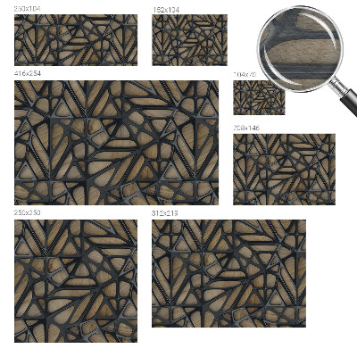 Photo wallpaper with a wooden lattice pattern