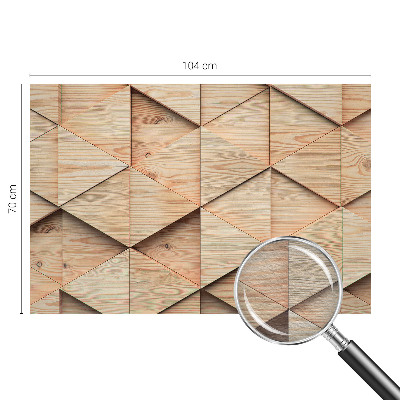 Wall mural with a wooden mosaic design